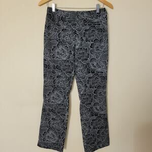 EUC Sigrid Olsen 4 Pants Straight Leg Flat Front Cotton Blend Pockets Side Zip